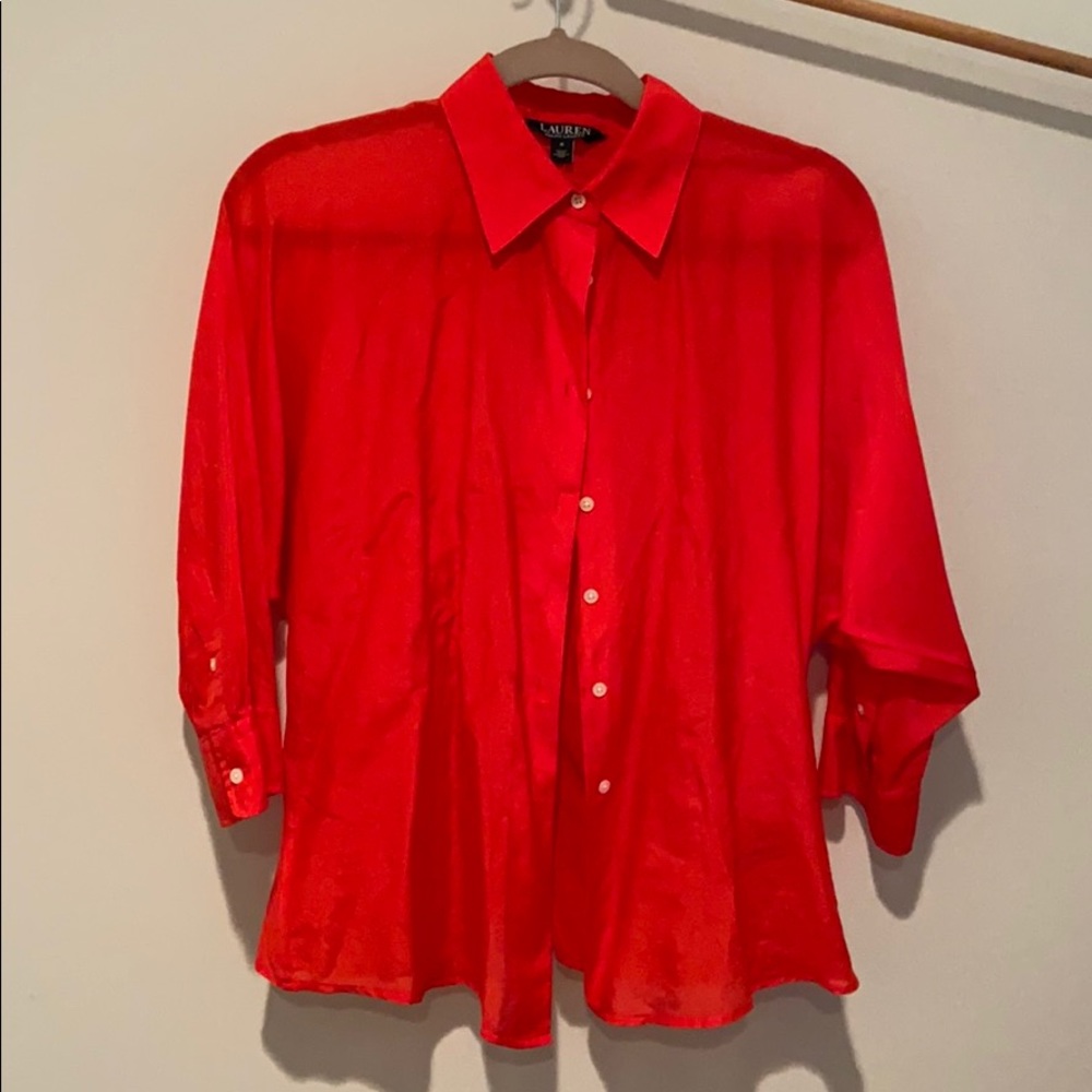 Red Silk Blouse